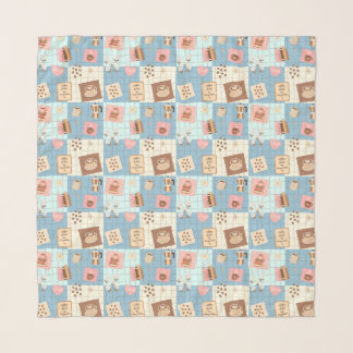Pastel Aesthetic Patchwork Pattern Scarf