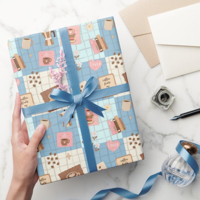 Pastel Aesthetic Patchwork Seamless Pattern Wrappi Wrapping Paper (Gifting)