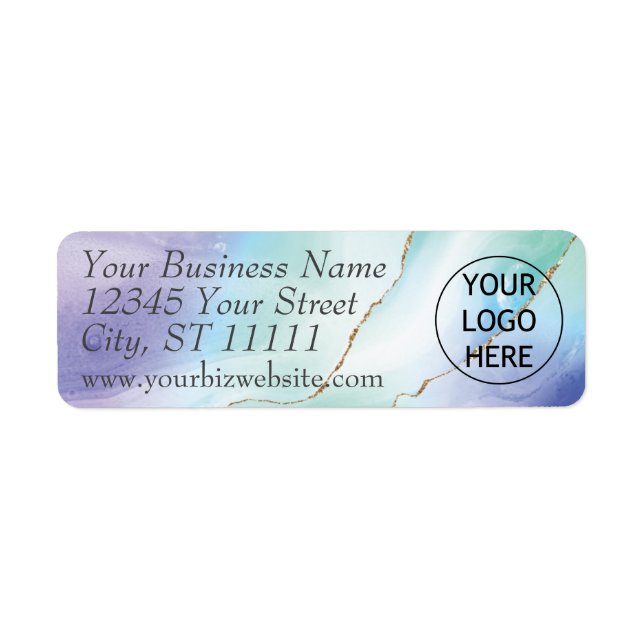 Pastel Agate Business Return Address Label (Front)