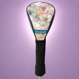 Pastel Alcohol Ink Floral Personalized Golf Head Cover