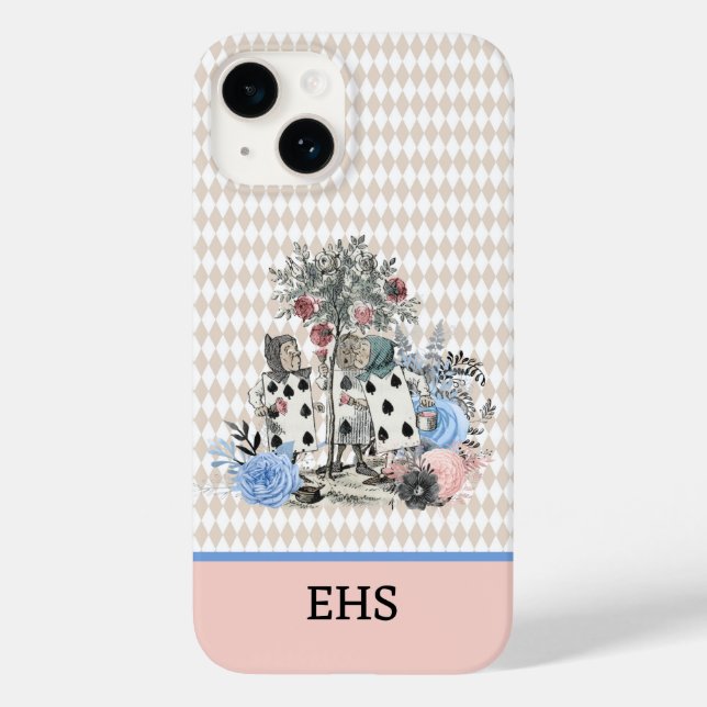 Pastel Alice in Wonderland Playing Card Gardeners Case-Mate iPhone Case (Back)