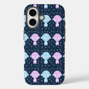 Pastel Alien Twin Sisters Cute Cosmic Kawaii Art iPhone 16 Case