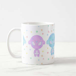 Pastel Alien Twin Sisters   Cute Cosmic Kawaii Coffee Mug