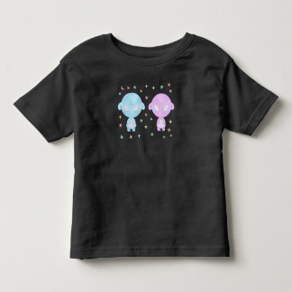 Pastel Alien Twin Sisters | Cute Cosmic Kawaii Toddler T-shirt