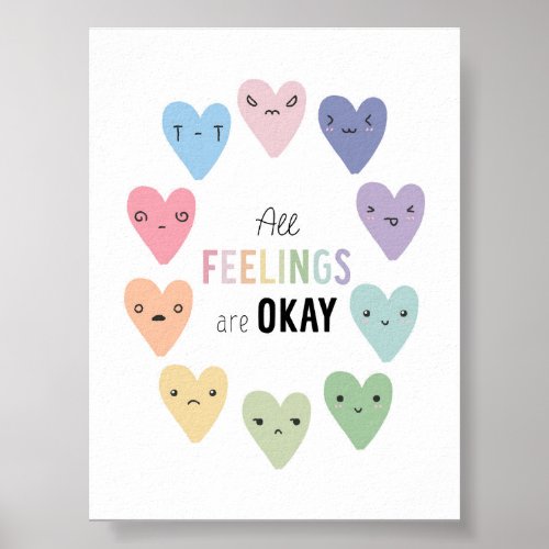 Pastel All feelings are OK poster