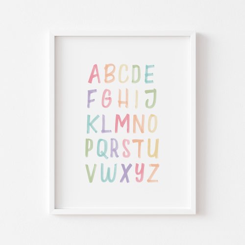 Pastel alphabet educational poster