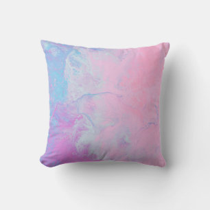 PASTEL AND BLUE PAINT THROW PILLOW