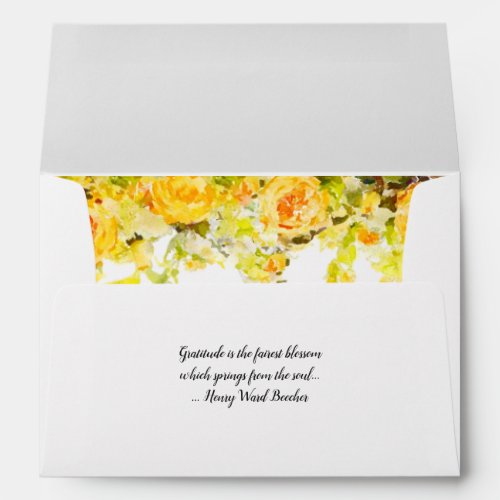 Pastel and Delicate Yellow Floral Spray Envelope
