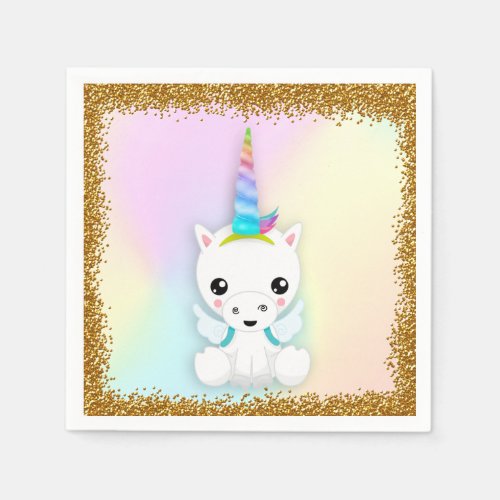 Pastel and Gold Glitter Unicorn