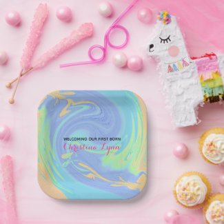 Pastel and Pink Newborn With Photo