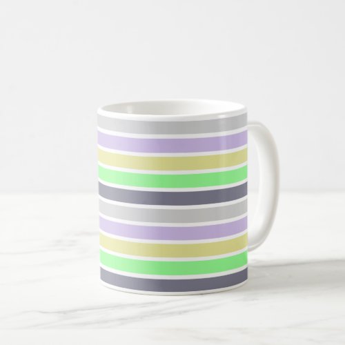 Pastel and white stripes coffee mug