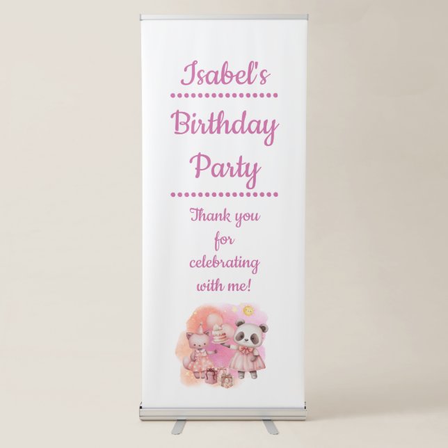 Pastel Animal Birthday Welcome Sign (Front)