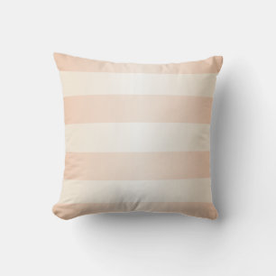 Pastel Apricot Stripes Pattern Throw Pillow