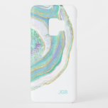 Pastel Aqua and Purple Agate with Monogram Case-Mate Samsung Galaxy S9 Case<br><div class="desc">Protect your phone with a beautifully stylish case featuring an agate stone pattern in trendy feminine pastel aqua, purple, blue and gold. A text template is included to personalize with your monogram or other desired text. You can also delete the sample monogram if you wish to order the case without...</div>