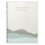 Pastel Aqua Gray  Kraft Mountain Wave Torn Edge Notebook