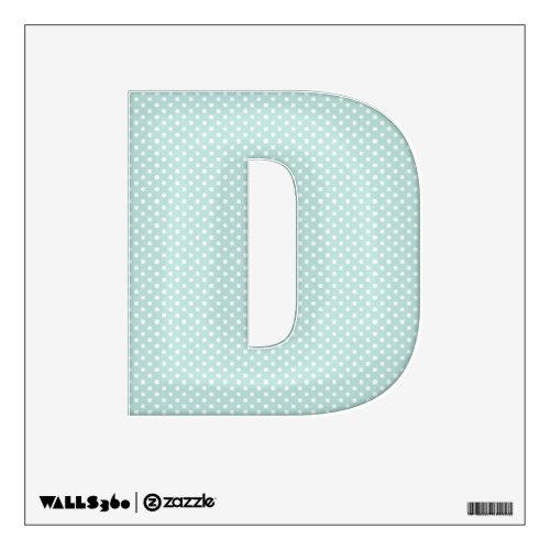 Pastel Aqua Polka Dot Alphabet _ Monogram D Wall Sticker