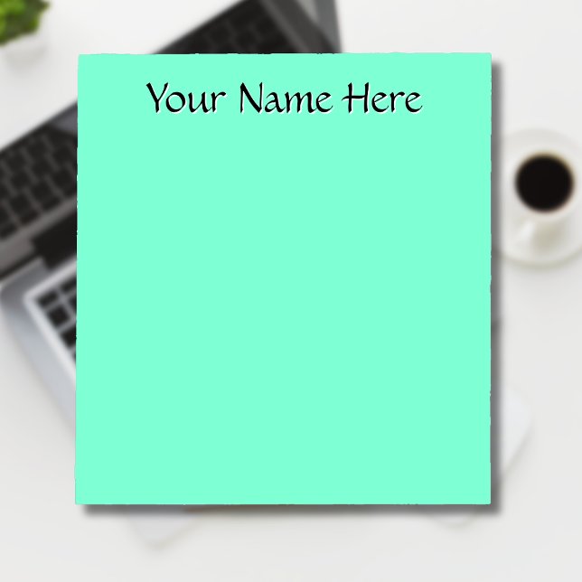 Pastel Aqua Unique Personalized Teacher Gifts Notepad (Creator Uploaded)
