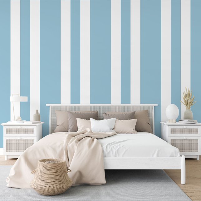 Pastel Aquamarine Blue White Stripes Pattern Wallpaper (Creator Uploaded)