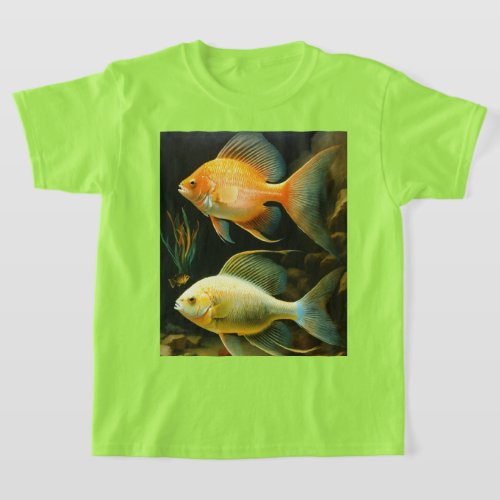 Pastel Aquatic Realism Fish Portrait T_Shirt 
