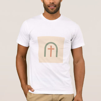 Pastel Arch Cross Minimalist Christian T-Shirt