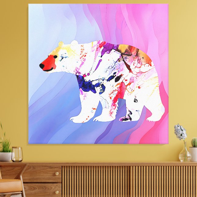 Pastel Arctic Explorer in Watercolour       Canvas Print (Insitu(LivingRoom))