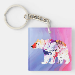 Pastel Arctic Explorer in Watercolour Keychain
