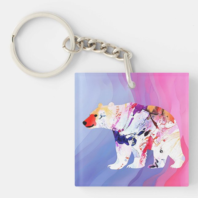 Pastel Arctic Explorer in Watercolour       Keychain (Front)