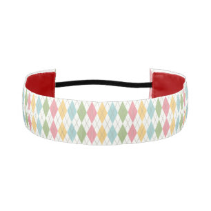 Pastel Argyle Pattern Athletic Headband