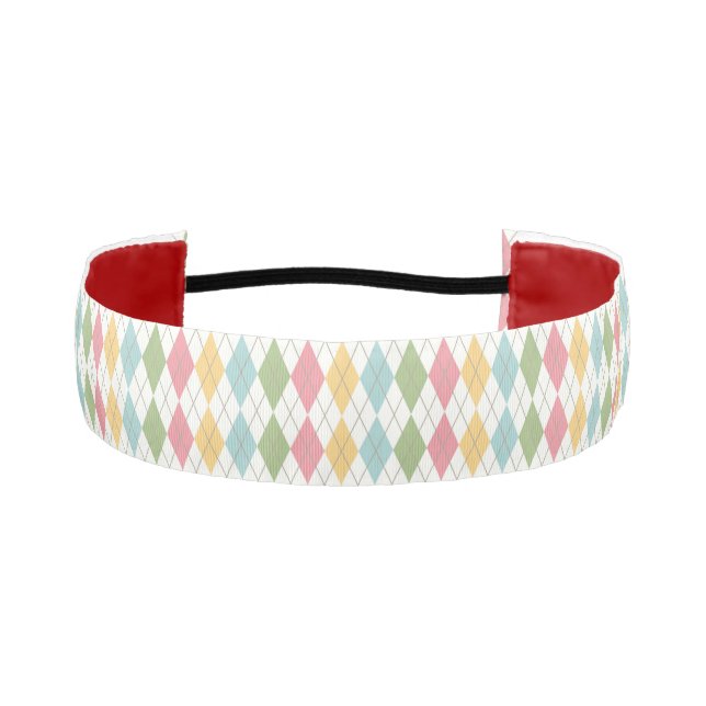 Pastel Argyle Pattern Athletic Headband (Front)