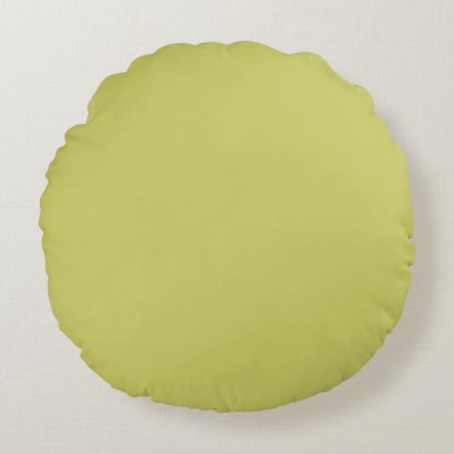pastel Army Olive Green solid plaincolor Custom Round Pillow