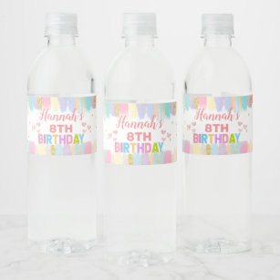 Art Party Water Bottle Labels for a Girl