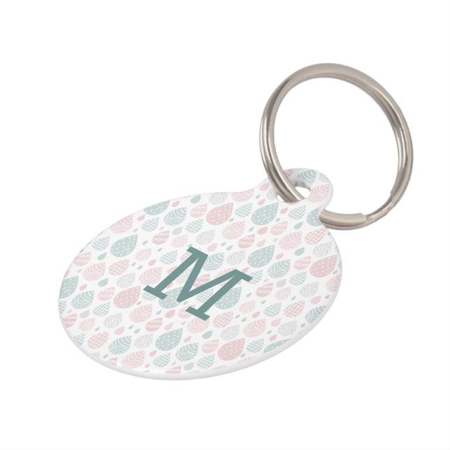 Pastel Artistic Raindrops Personalized ID Dog Tag (Side)