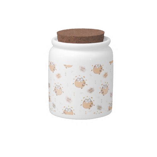 Pastel Autumn Cute Cats Candy Jar