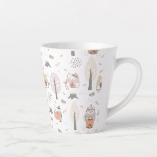 Pastel Autumn Cute Cats Latte Mug
