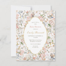 Pastel Autumn Goose Pumpkin Baby Shower