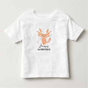Pastel Axolotl Ocean Creature Birthday Name Toddler T-shirt