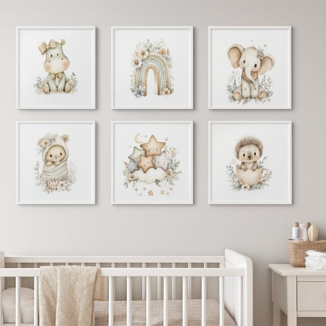 Pastel Baby Animal Nursery Wall Art  Peel And Stick Photo Tile (Creator Uploaded)