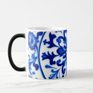 Pastel Baby Blue and White French Floral Fancy Color Morph Mug