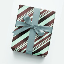 Pastel Baby Blue Espresso Brown Stripe Modern Boho