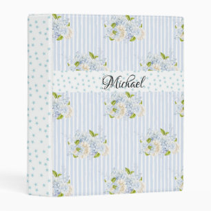 PASTEL BABY BLUE FLOWERS MINI BINDER
