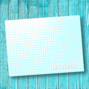 Pastel baby blue halftone gradient custom name post-it notes