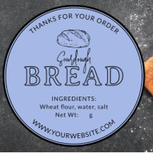 Pastel Baby Blue Sourdough Bread Thank You Sticker
