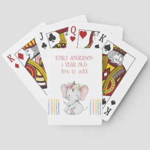 Pastel Baby Elephant Poker Cards
