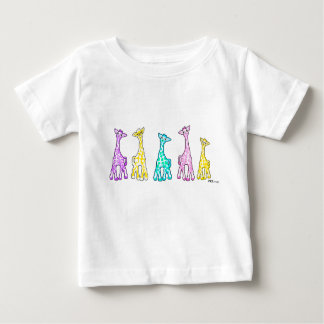 Pastel Baby Giraffes In A Row Baby T-Shirt