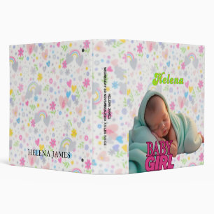 Pastel Baby Girl Custom Photo Scrapbook Binder