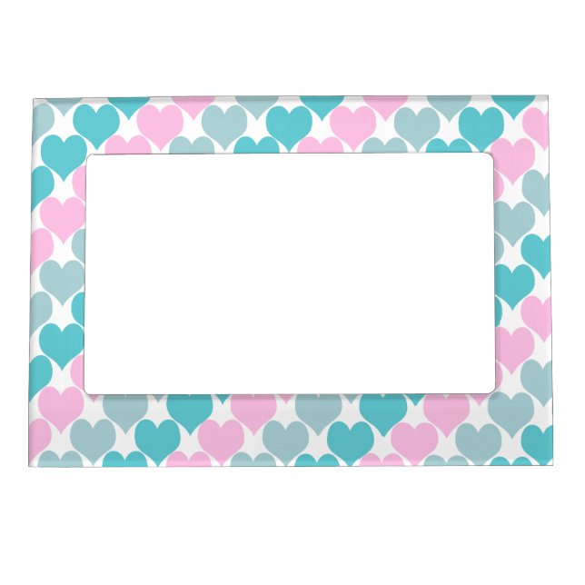 Pastel Baby Hearts Photo Magnetic Photo Frame (Front)
