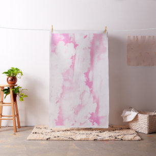 Pastel Baby Pink Happy Clouds Decor Fabric