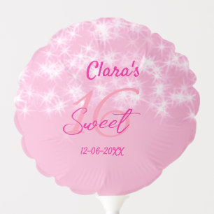 Pastel baby pink sweet 16 birthday add name da balloon