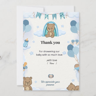 Pastel Baby Shower Thank You Card