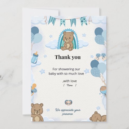 Pastel Baby Shower Thank You Card